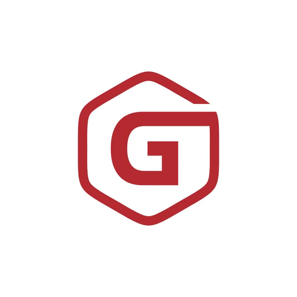Awal G heksagon logo vektor - Stok Vektor