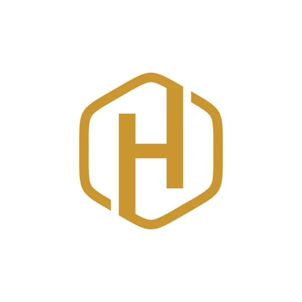 Vector inicial del logotipo del hexágono H — Vector de stock