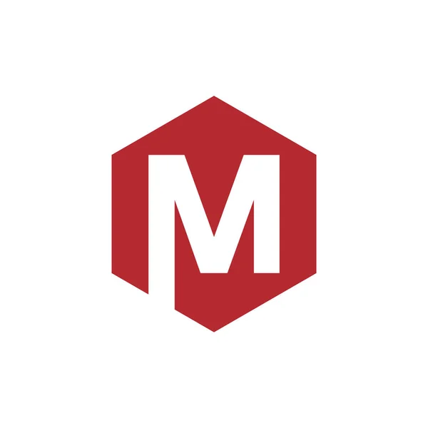 Начальный вектор логотипа M шестиугольника — стоковый вектор