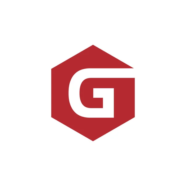 Awal G heksagon logo vektor - Stok Vektor