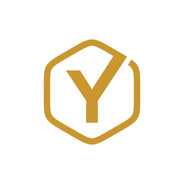 Vector inicial del logotipo del hexágono Y — Vector de stock