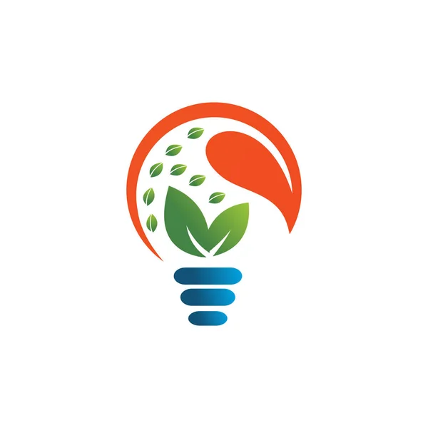 Eco verde bombilla logo vector — Vector de stock