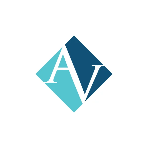 Projeto inicial do vetor logotipo AV losango —  Vetores de Stock