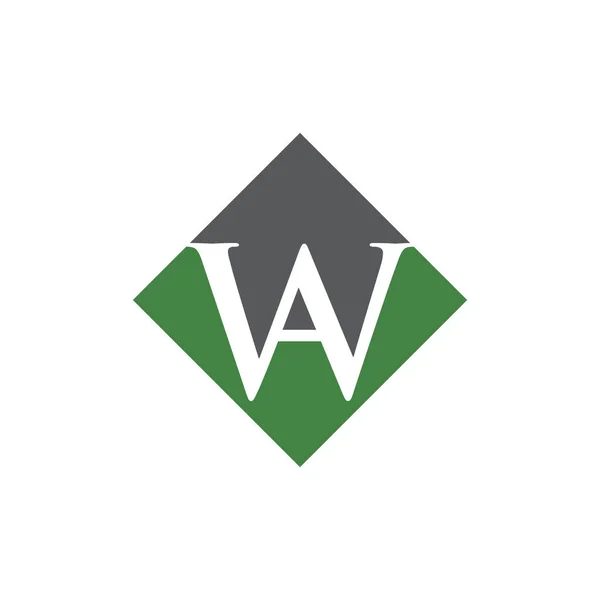 Diseño inicial del vector del logotipo del rombo AW — Vector de stock