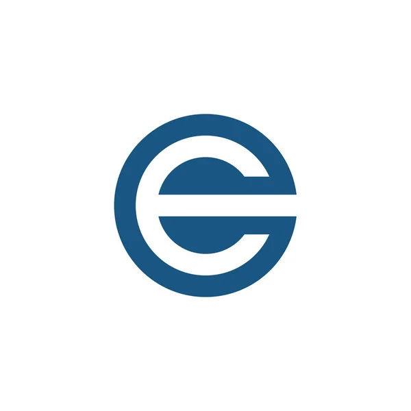 E logo vecteur bleu arrondi — Image vectorielle