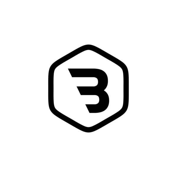 Начальный шаблон логотипа B шестиугольника — стоковый вектор