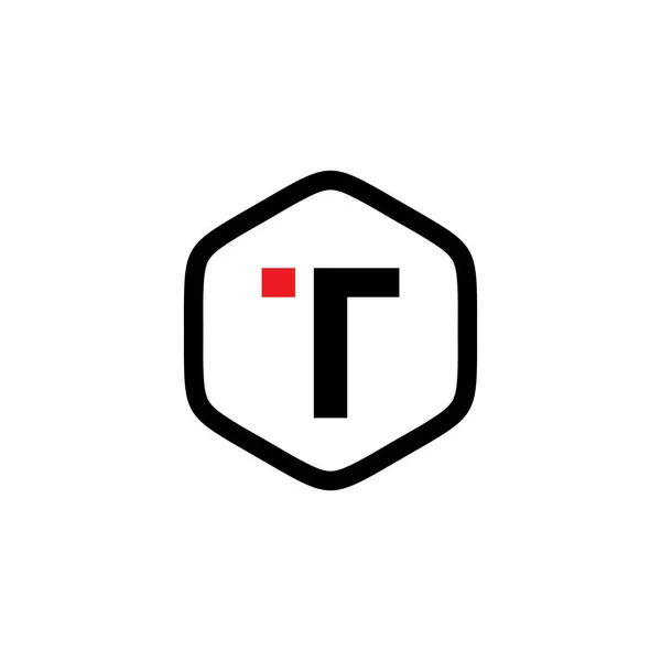 Initiaal T hexagon logo vector template — Stockvector
