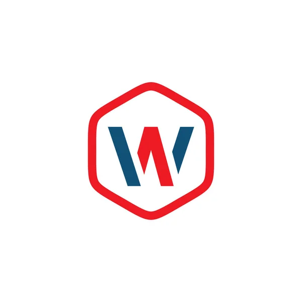 Αρχικό πρότυπο φορέα λογότυπου εξαγωνικών W — Διανυσματικό Αρχείο