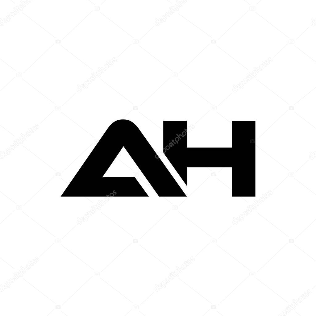 Initial letter AH logo bold vector template