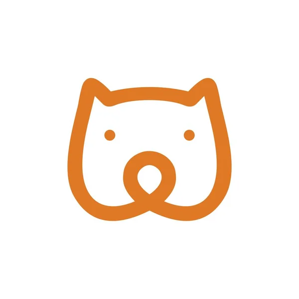 Bear head monoline vector icon — 스톡 벡터