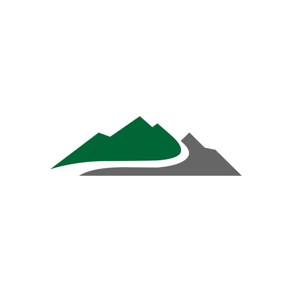 Montanha logotipo modelo vetor ícone ilustração design — Vetor de Stock