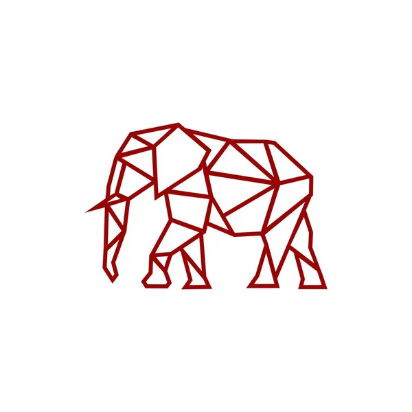 Geometric polygonal Elephant — 스톡 벡터
