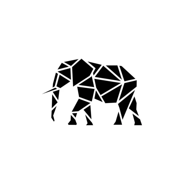 Geometric polygonal Elephant — 스톡 벡터