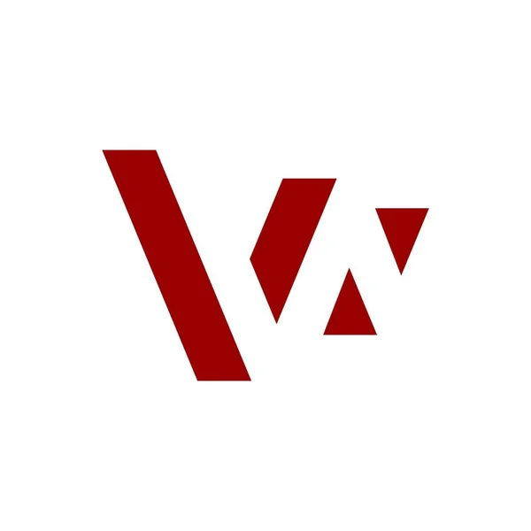 W negative Leerzeichen Logo rote Farbe — Stockvektor