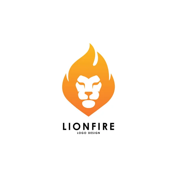 Lion fire logo vector template — 스톡 벡터