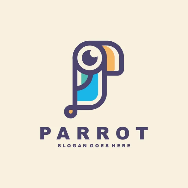 Ilustrações do vetor do logotipo do pássaro papagaio — Vetor de Stock