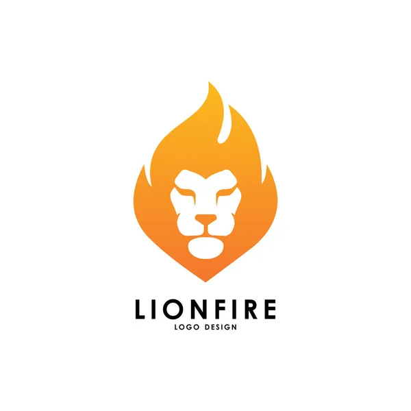 Lion fire logo vector template — 스톡 벡터