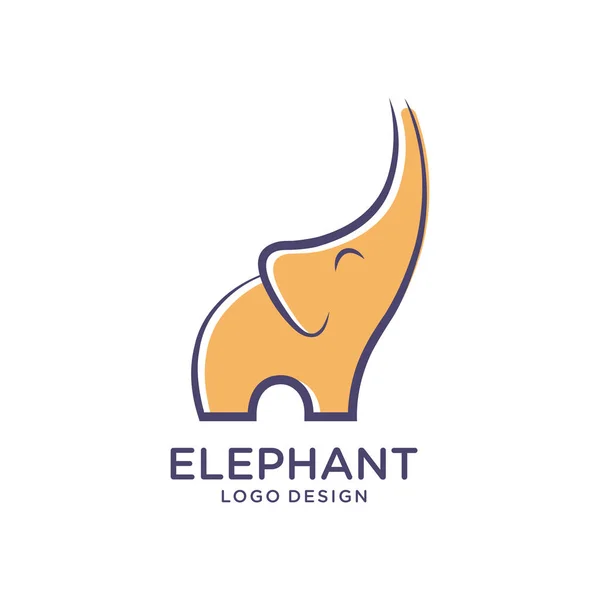 Elefante simples Logo design de modelo de vetor —  Vetores de Stock