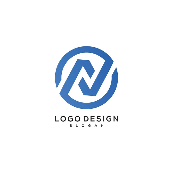 Anfangsbuchstabe n Logo Kreis Vektor-Designs — Stockvektor
