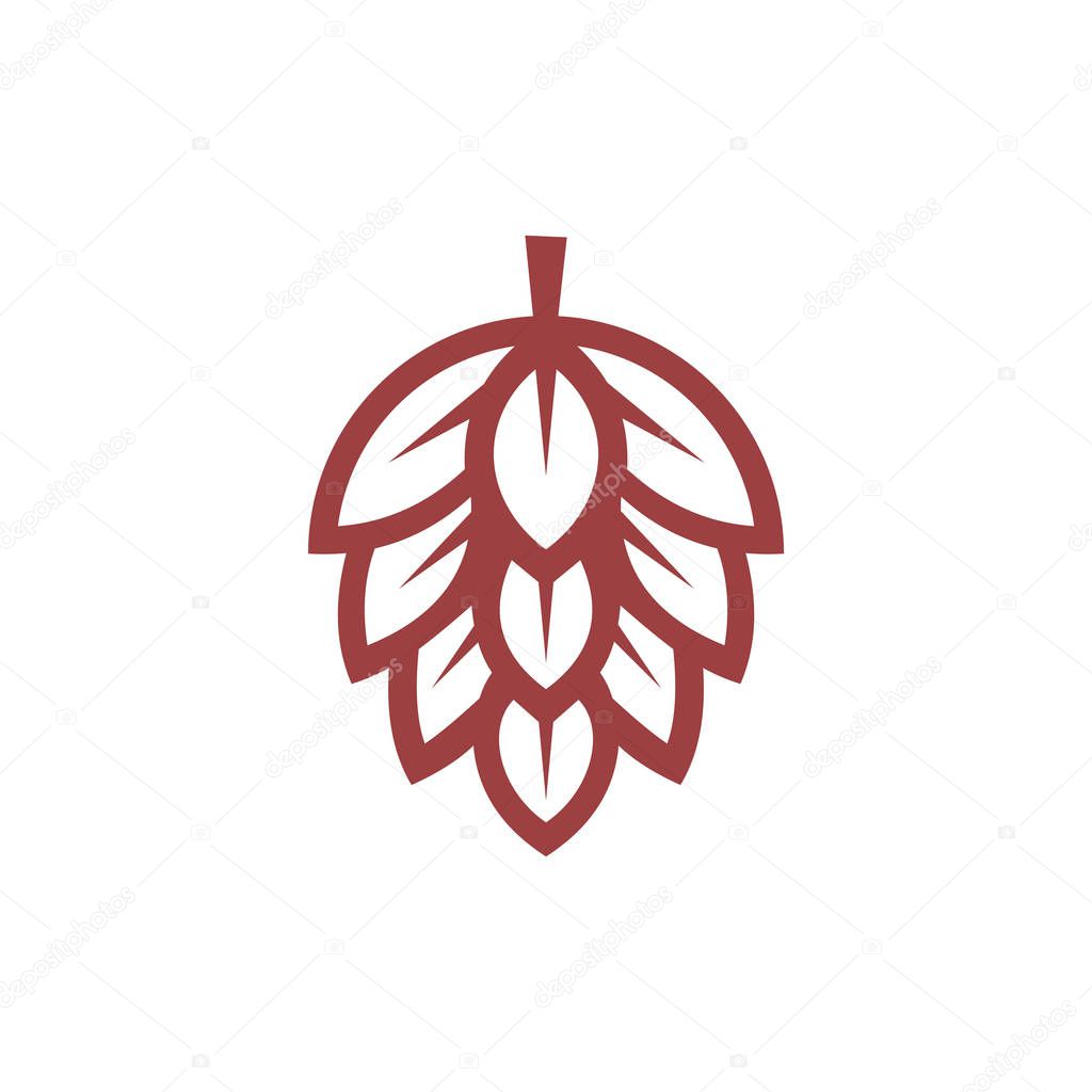 Hop emblem icon label logo. Vector illustration.