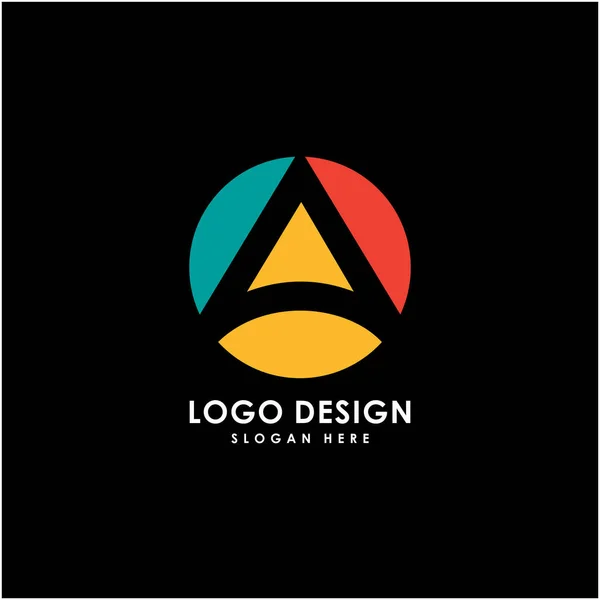 Inicial Um design de círculo vetorial logotipo — Vetor de Stock