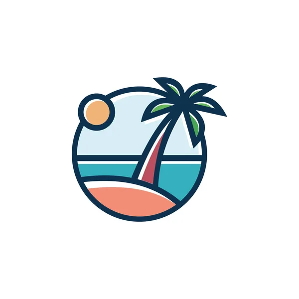 Paysage tropical de coucher de soleil de plage Premium Vector — Image vectorielle
