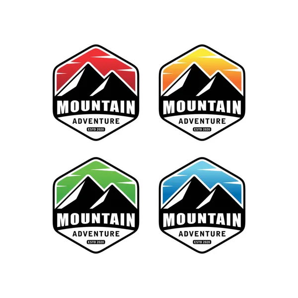 Logotipo da montanha emblema de design de vetor — Vetor de Stock