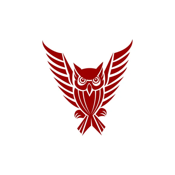 フクロウのロゴデザインベクター動物 — ストックベクタ