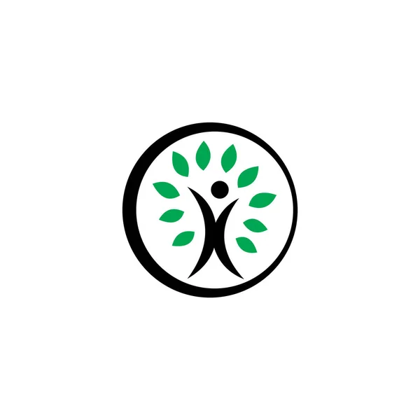 Personagem Humano Logotipo Sinal Ilustração — Vetor de Stock