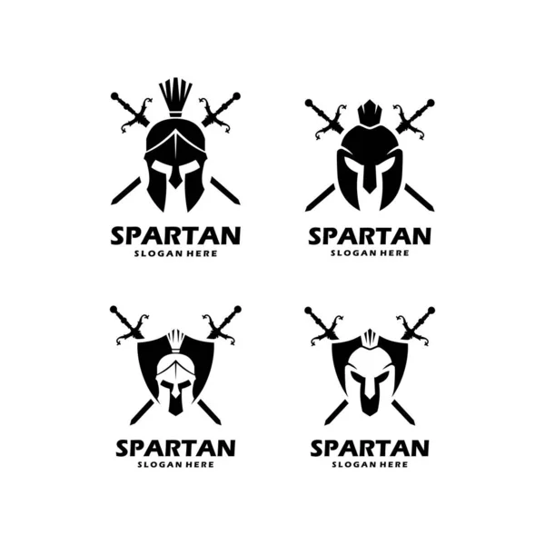 Set Van Spartaanse Logo Vector Ontwerpen — Stockvector