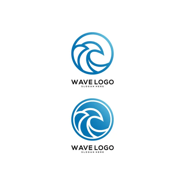 Wave Circle Logo Vector Premium — Stock Vector