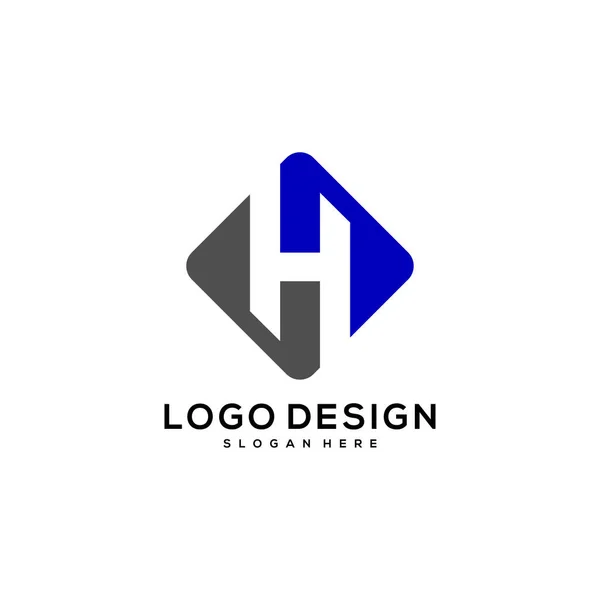 初期のHロゴデザインベクトル — ストックベクタ