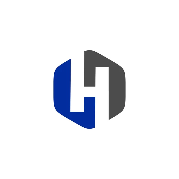 Kezdőbetűje Logo Vektor Absztrakt Kék Negatív Tér — Stock Vector