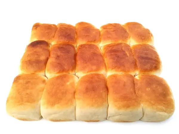面包店图标 切片新鲜小麦面包分离的白色背景 — 图库照片