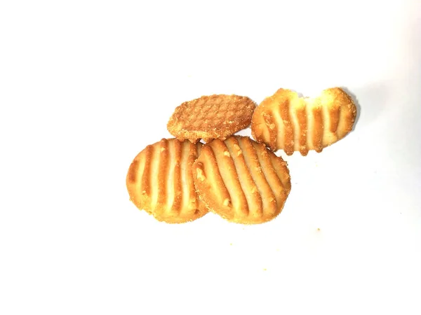 Spijsvertering Volkoren Biscuits Geïsoleerd Witte Achtergrond — Stockfoto