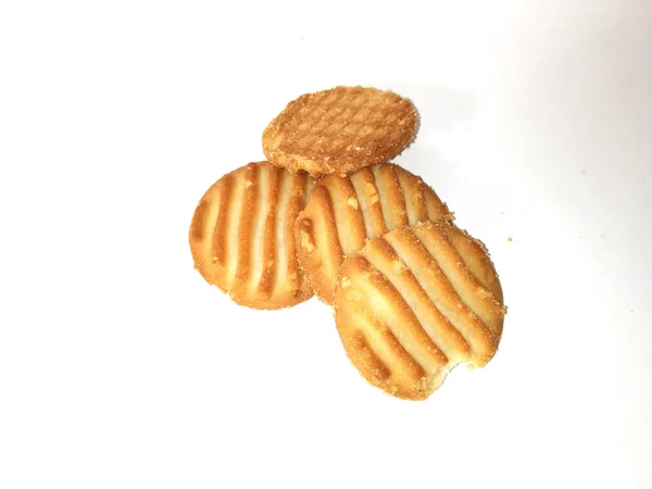 Spijsvertering Volkoren Biscuits Geïsoleerd Witte Achtergrond — Stockfoto