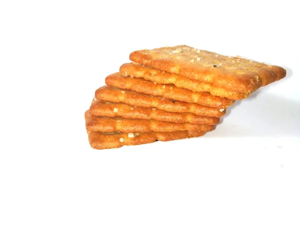 Galletas Digestivas Trigo Entero Aisladas Fondo Blanco — Foto de Stock