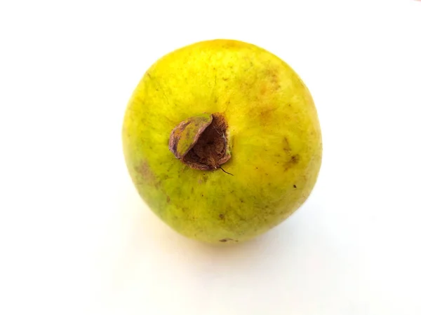 Vers Gezond Zoet Groen Guava Geïsoleerd Witte Achtergrond — Stockfoto