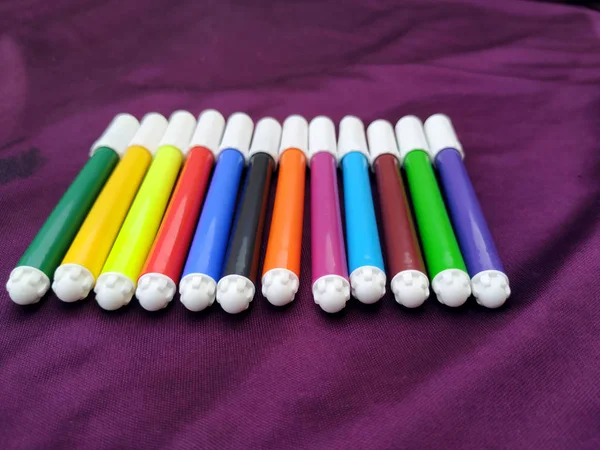 Multi Gekleurde Marker Geïsoleerd Witte Achtergrond — Stockfoto