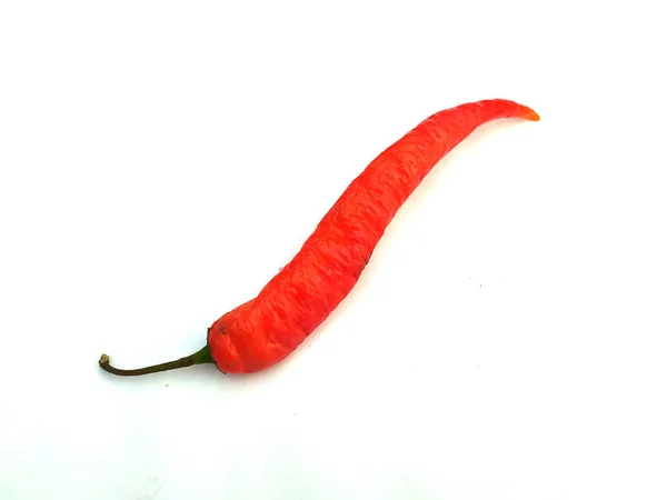 Lange Rote Chili Isoliert Auf Weißem Hintergrund — Stockfoto