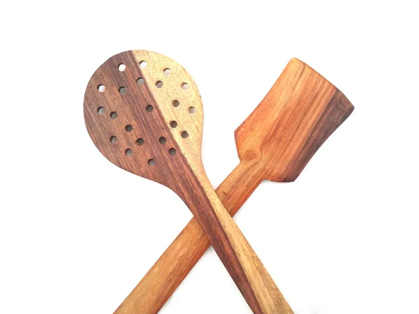 Some Wooden Spatula Isolated White Background — 스톡 사진