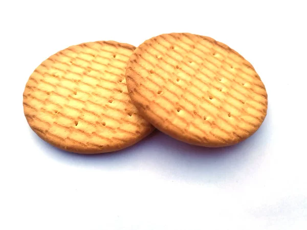 Свіже Здорове Жовте Печиво Ізольоване Білому Тлі — стокове фото