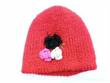 Beyaz arka planda izole edilmiş bir kış kızı başlığı.