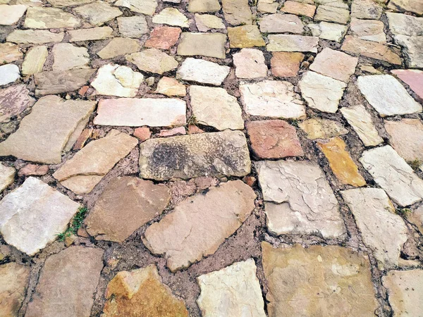 Detalle Una Pared Piedra Con Diferentes Tamaños Rocas —  Fotos de Stock