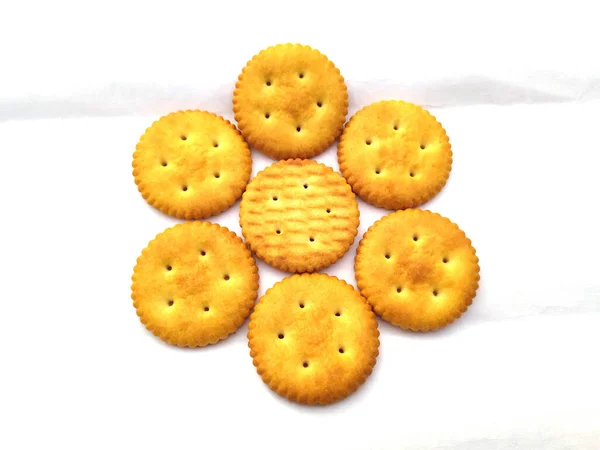 Montón Galletas Digestivas Comida Dulce Aisladas Blanco —  Fotos de Stock