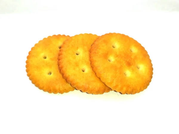 Empilement Biscuits Digestifs Repas Sucrés Isolés Sur Blanc Photo De Stock