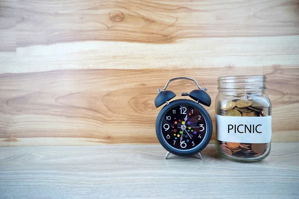 Picknick-Wortschild auf Glas — Stockfoto