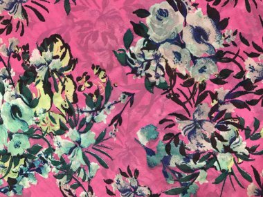 batik arka plan üzerinde güzel renkli çiçekler