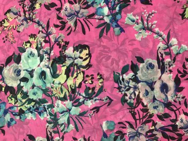 batik arka plan üzerinde güzel renkli çiçekler