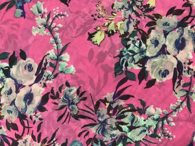 batik arka plan üzerinde güzel renkli çiçekler